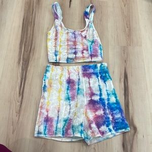 Bershka woman’s tie dye tank and short duo
